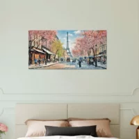 Scène printanière dans une rue de Paris scene printaniere dans une rue de paris