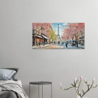 Scène printanière dans une rue de Paris scene printaniere dans une rue de paris