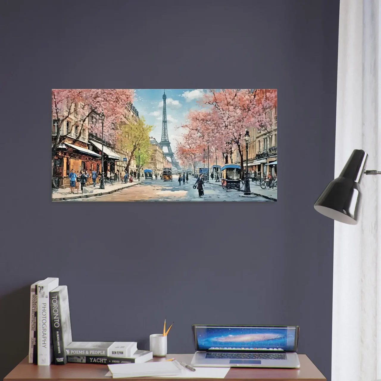 Scène printanière dans une rue de Paris scene printaniere dans une rue de paris