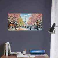 Scène printanière dans une rue de Paris scene printaniere dans une rue de paris