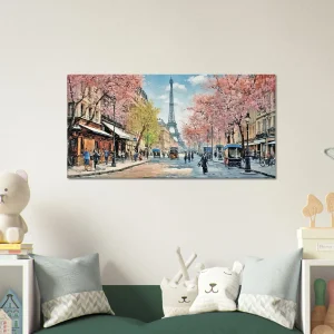 Scène printanière dans une rue de Paris scene printaniere dans une rue de paris