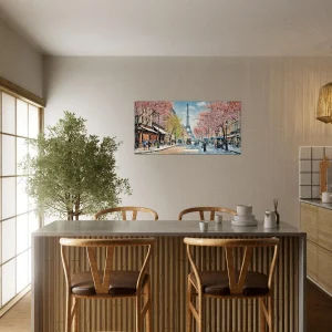 Scène printanière dans une rue de Paris scene printaniere dans une rue de paris