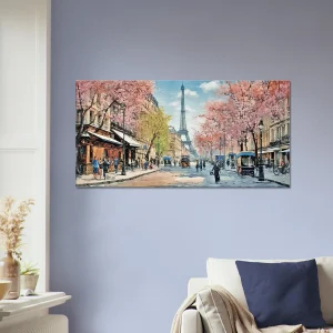 Scène printanière dans une rue de Paris scene printaniere dans une rue de paris