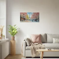 Scène printanière dans une rue de Paris scene printaniere dans une rue de paris