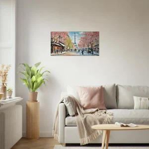 Scène printanière dans une rue de Paris scene printaniere dans une rue de paris