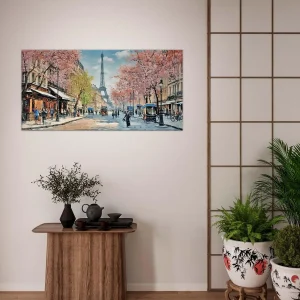 Scène printanière dans une rue de Paris scene printaniere dans une rue de paris