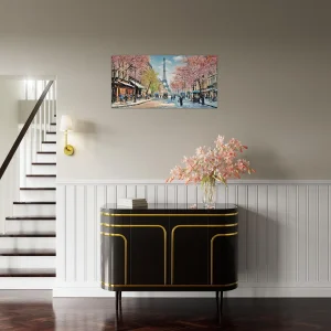 Scène printanière dans une rue de Paris scene printaniere dans une rue de paris