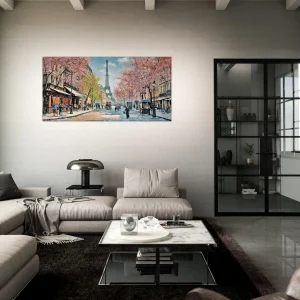 Scène printanière dans une rue de Paris scene printaniere dans une rue de paris