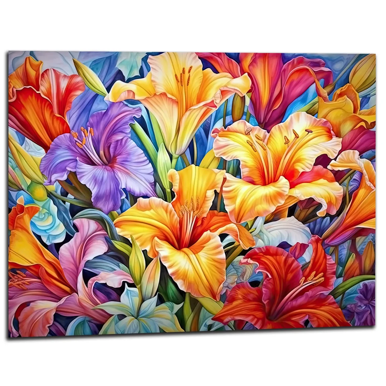 tableau hibiscus colorés