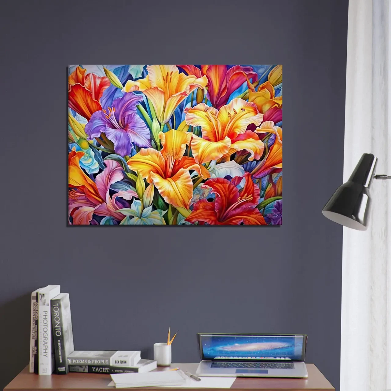 tableau hibiscus colorés