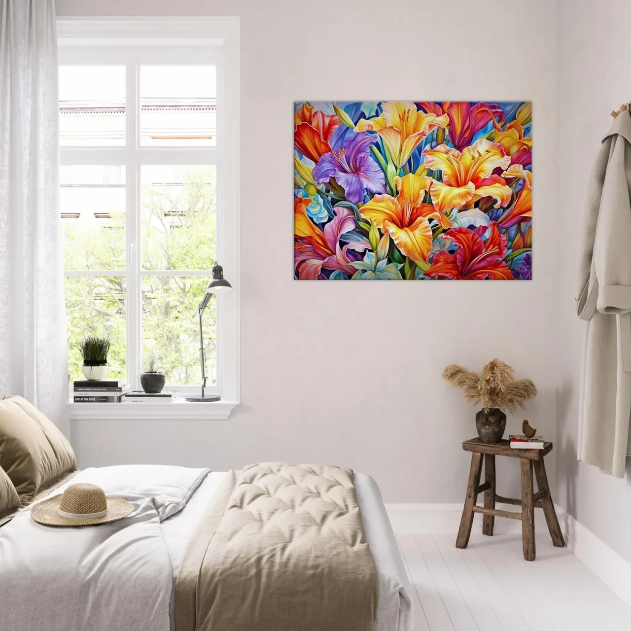 tableau hibiscus colorés