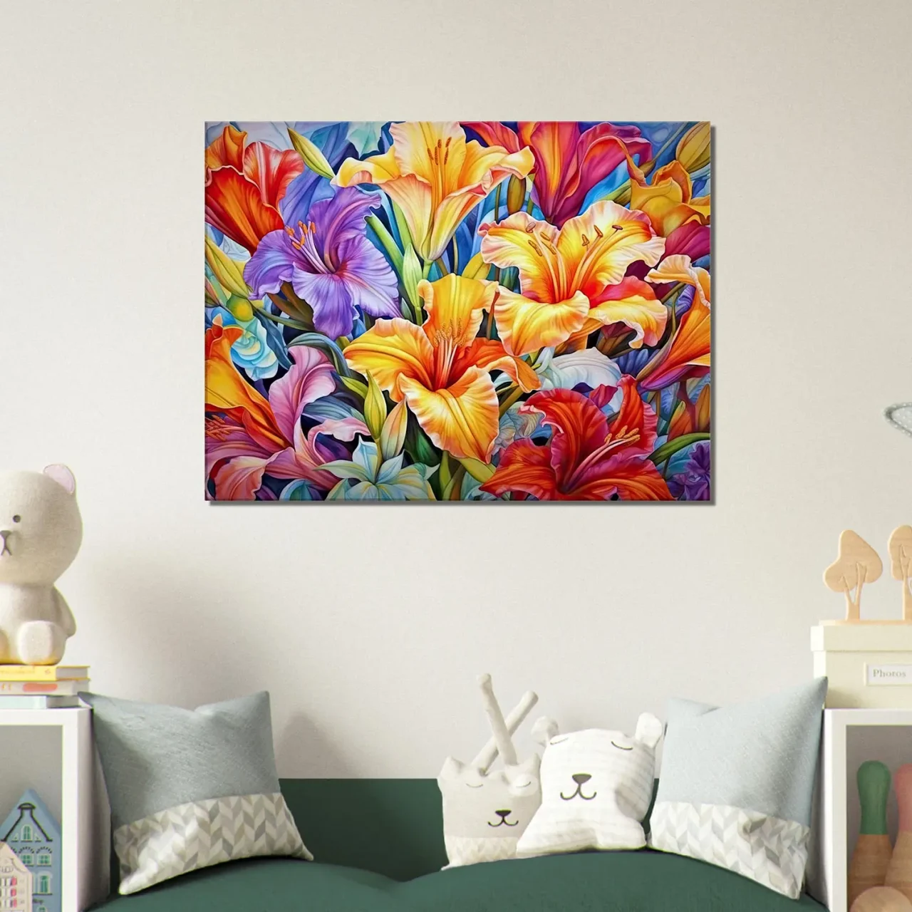 tableau hibiscus colorés