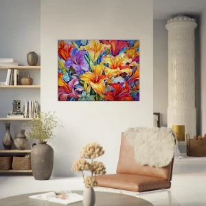 tableau hibiscus colorés