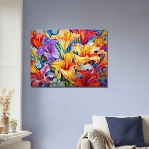 tableau hibiscus colorés