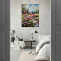 tulipes et paysage des champs