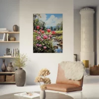 tulipes et paysage des champs