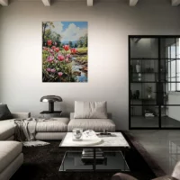 tulipes et paysage des champs