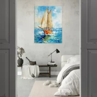 Tableau Vieux Voilier sur l’océan – Aquarelle vieux voilier sur l'ocean aquarelle