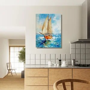 Tableau Vieux Voilier sur l’océan – Aquarelle vieux voilier sur l'ocean aquarelle
