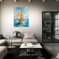 Tableau Vieux Voilier sur l’océan – Aquarelle vieux voilier sur l'ocean aquarelle