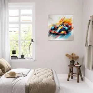 Cadre Voiture F1 colorée en mouvement voiture f1 colorée en mouvement