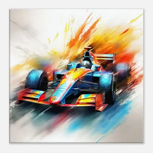 Cadre Voiture F1 colorée en mouvement voiture f1 colorée en mouvement