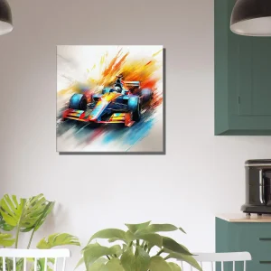 Cadre Voiture F1 colorée en mouvement voiture f1 colorée en mouvement