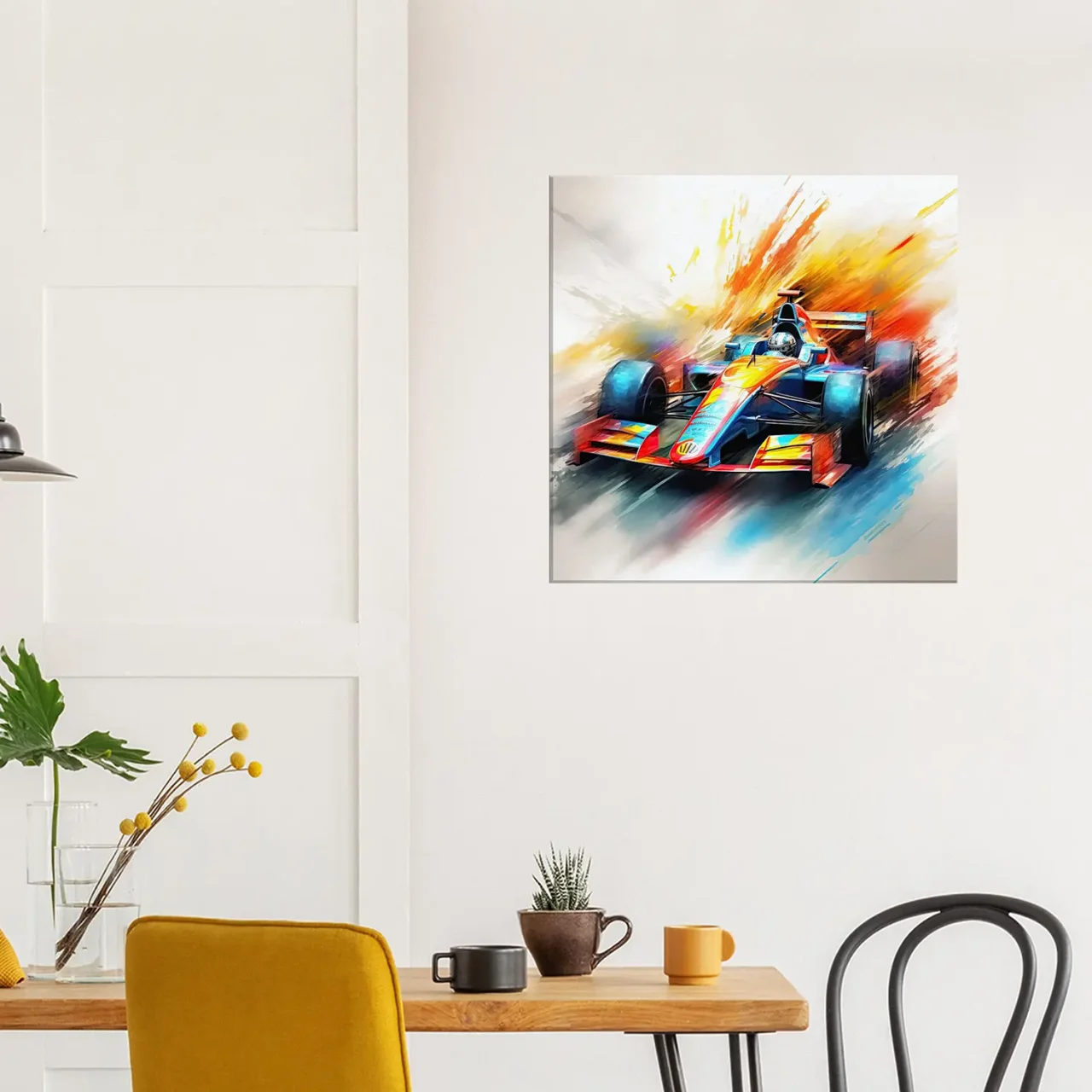 Cadre Voiture F1 colorée en mouvement voiture f1 colorée en mouvement