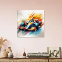 Cadre Voiture F1 colorée en mouvement voiture f1 colorée en mouvement