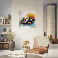 Cadre Voiture F1 colorée en mouvement voiture f1 colorée en mouvement