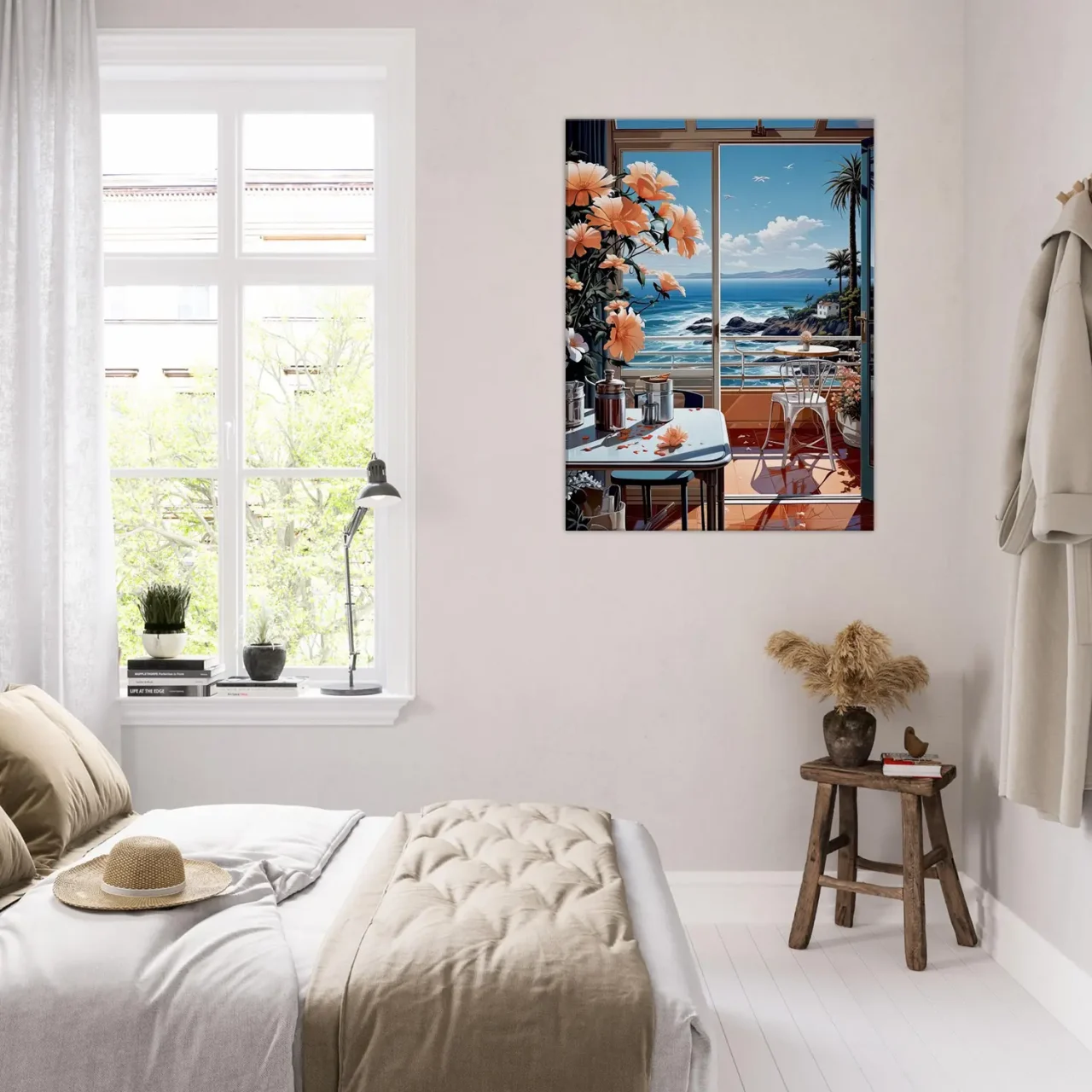 vue sur mer depuis cuisine pastel