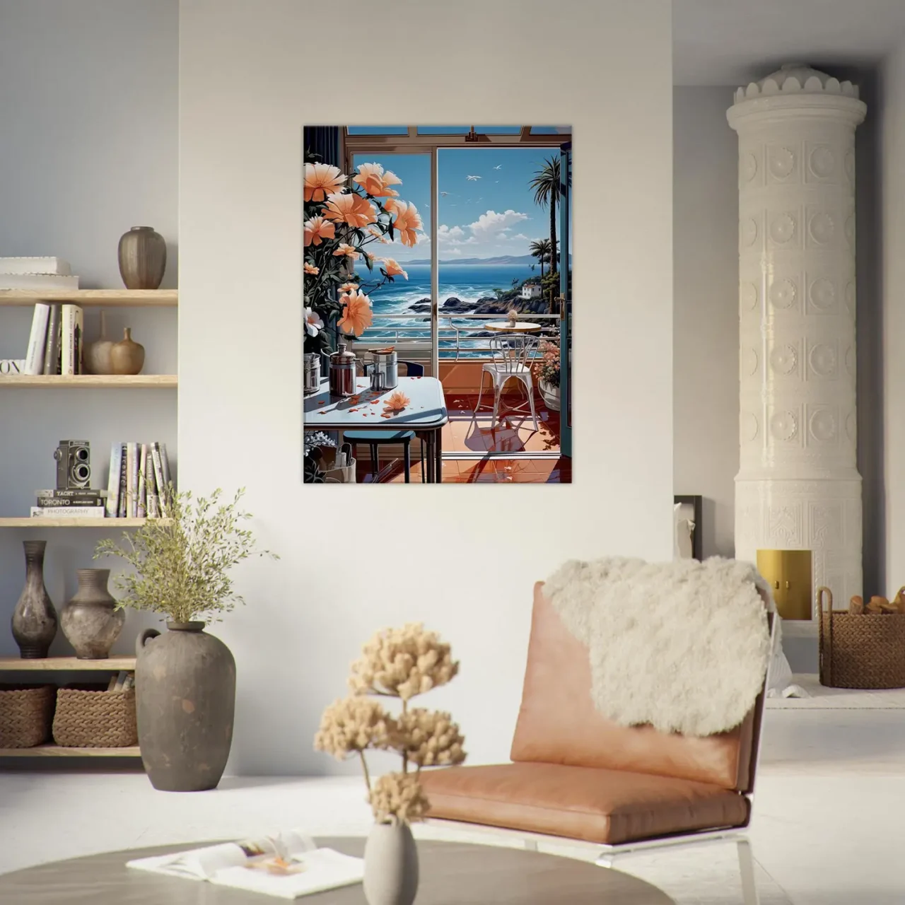 vue sur mer depuis cuisine pastel