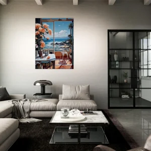 vue sur mer depuis cuisine pastel