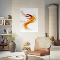 Tableau mural Abstrait Plumes orangées abstrait plumes orangées