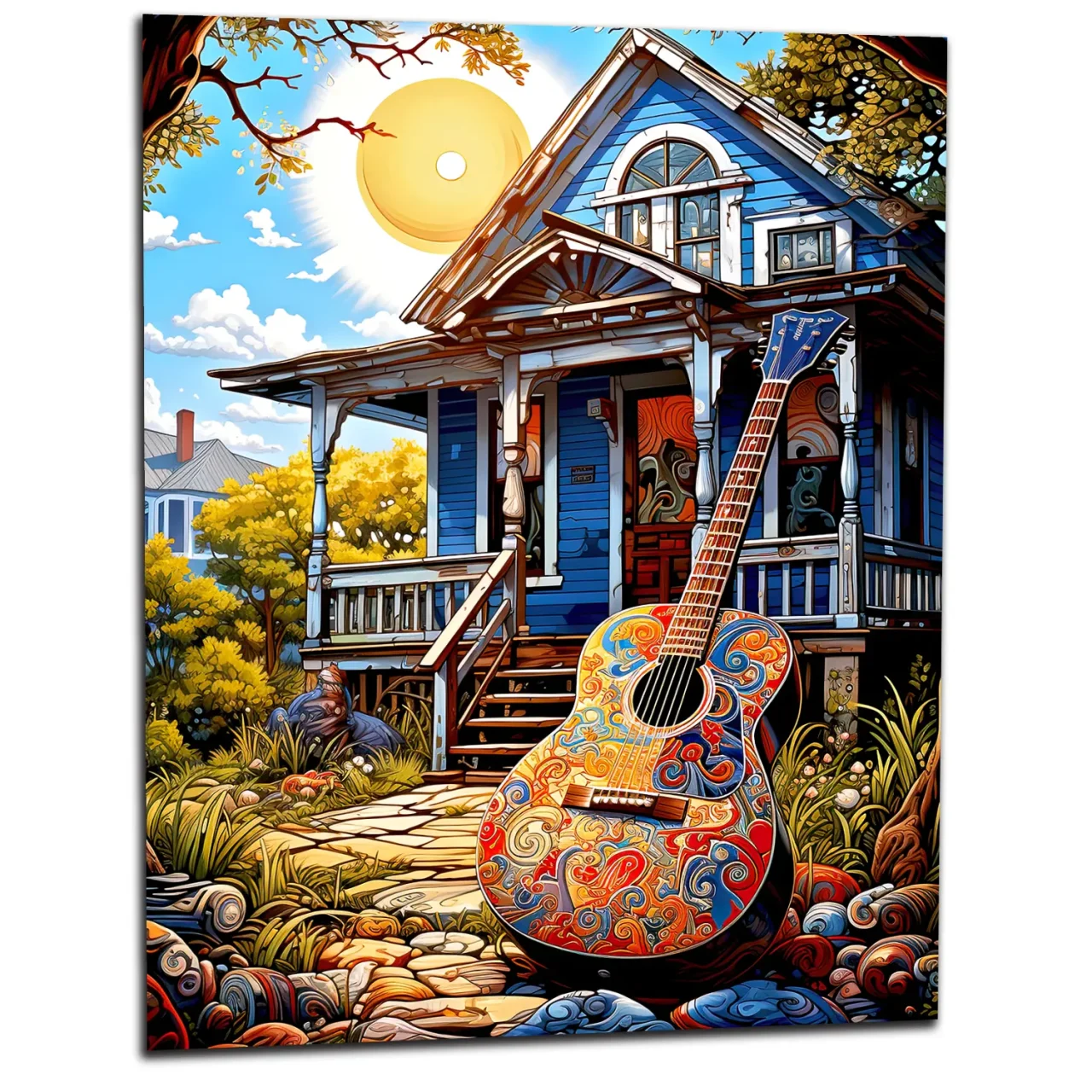 Tableau Ambiance Tex Mex et guitare colorée ambiance tex mex et guitare colorée