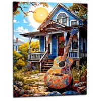 Tableau Ambiance Tex Mex et guitare colorée ambiance tex mex et guitare colorée