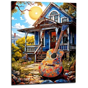 Ambiance Tex Mex et guitare colorée