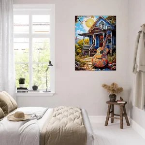 Tableau Ambiance Tex Mex et guitare colorée ambiance tex mex et guitare colorée