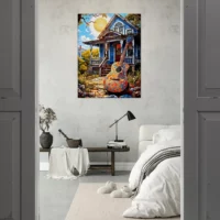 Tableau Ambiance Tex Mex et guitare colorée ambiance tex mex et guitare colorée