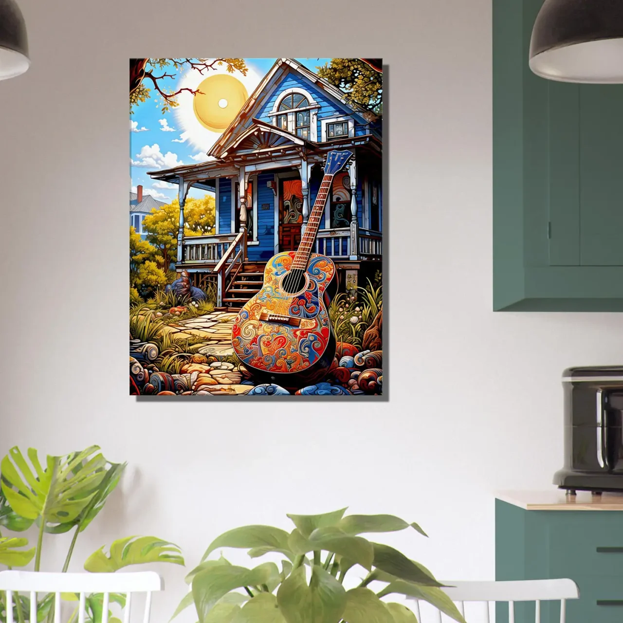 Tableau Ambiance Tex Mex et guitare colorée ambiance tex mex et guitare colorée