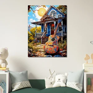 Tableau Ambiance Tex Mex et guitare colorée ambiance tex mex et guitare colorée