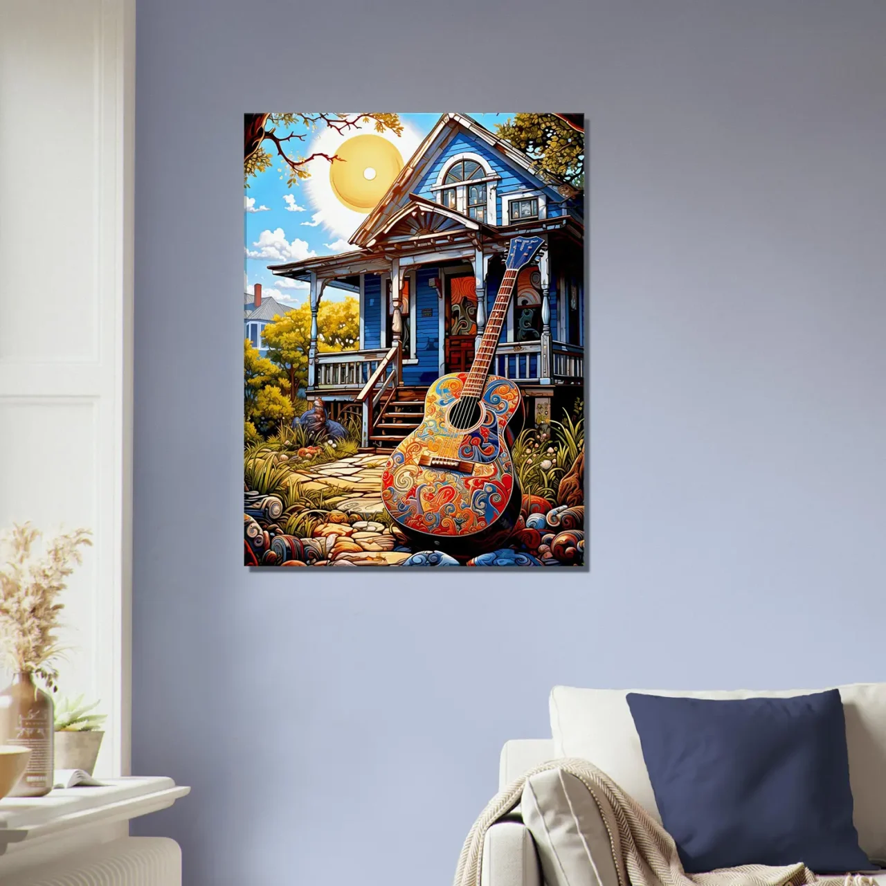 Tableau Ambiance Tex Mex et guitare colorée ambiance tex mex et guitare colorée