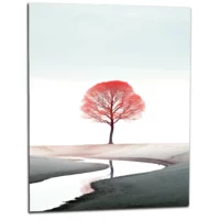 Cadre décoratif Arbre rouge seul sur le sable arbre rouge seul sur le sable