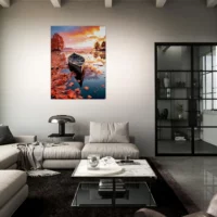 Cadre mural Barque sur un lac en automne barque sur un lac en automne