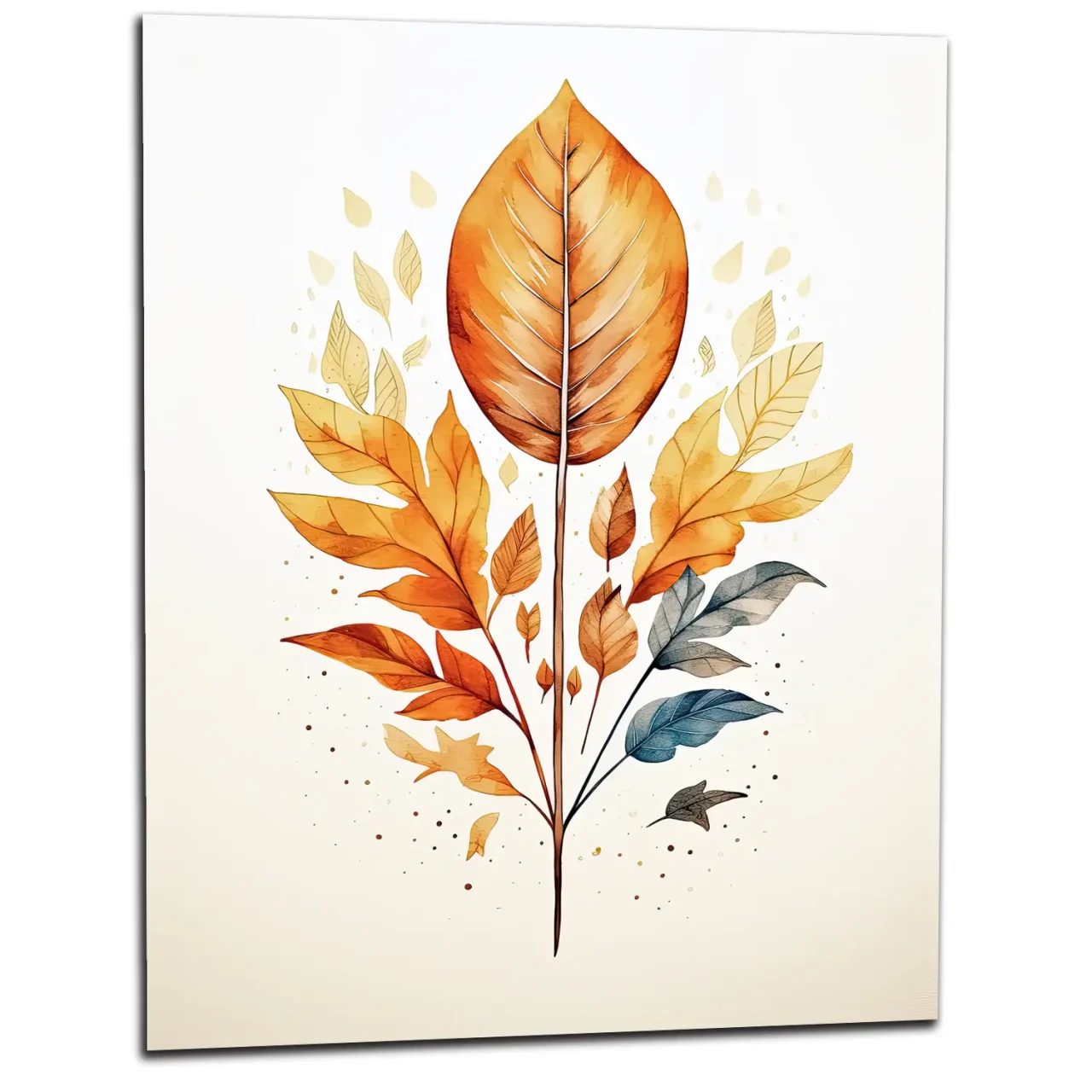 Cadre déco Boho Branche aux feuilles dorées branche aux feuilles dorées