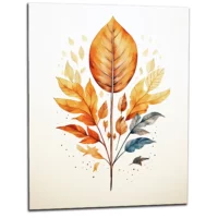 Cadre déco Boho Branche aux feuilles dorées branche aux feuilles dorées