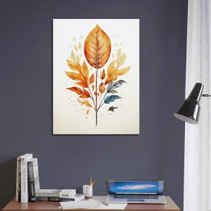 Cadre déco Boho Branche aux feuilles dorées branche aux feuilles dorées