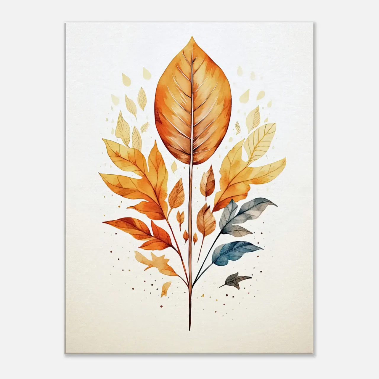 Cadre déco Boho Branche aux feuilles dorées branche aux feuilles dorées