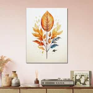 Cadre déco Boho Branche aux feuilles dorées branche aux feuilles dorées