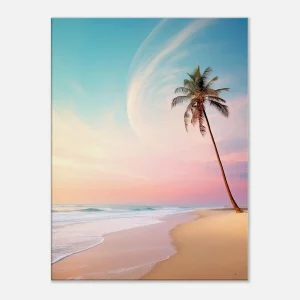 décor plage déserte à l’aube et palmier décor plage déserte et palmier